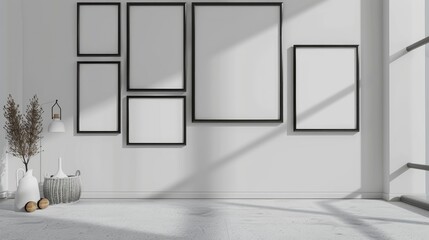 Arrangement of frames on wall