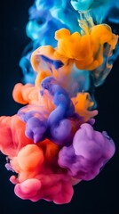 Fototapeta premium Colorful ink in water forming abstract shapes