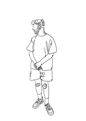 Illustration of a man posing 