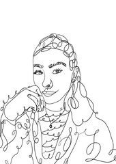 Illustration of a girl posing 