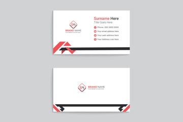 Business card design with red color