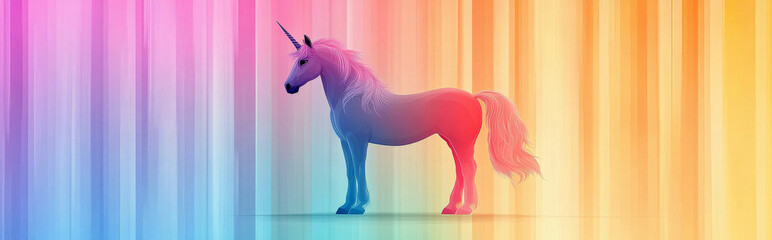 unicorn on a background featuring soft, vertical stripes of varying shades, keeping the overall design clean and simple
