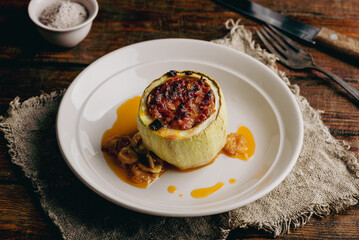 Zucchini Stuffed with Ground Beef