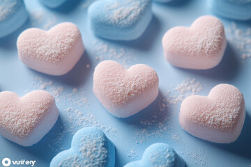Obraz premium Colorful pastel marshmallows background