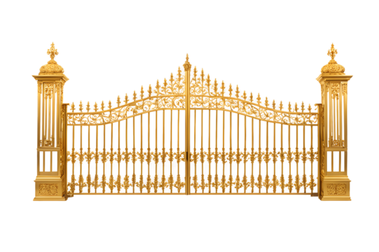 Gold Gate Isolated on Transparent Background