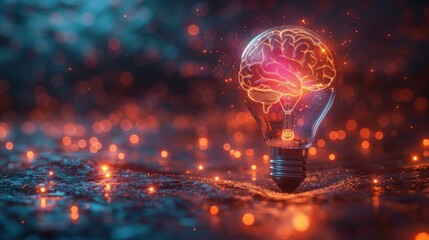 Innovative Conceptualization, a vibrant depiction of a bright lightbulb symbolizing the birth of groundbreaking ideas in technology against a contrasting dark backdrop