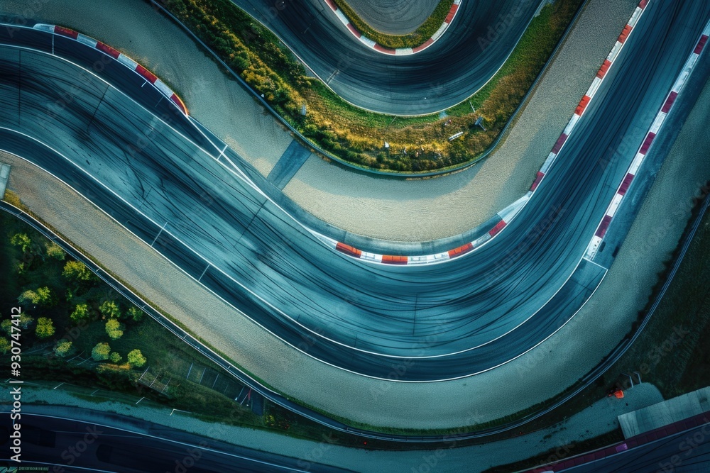 Canvas Prints Aerial view of a winding road, perfect for travel or landscape photography