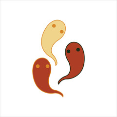 Halloween ghost. spooky abstract spirits. Vector illustration