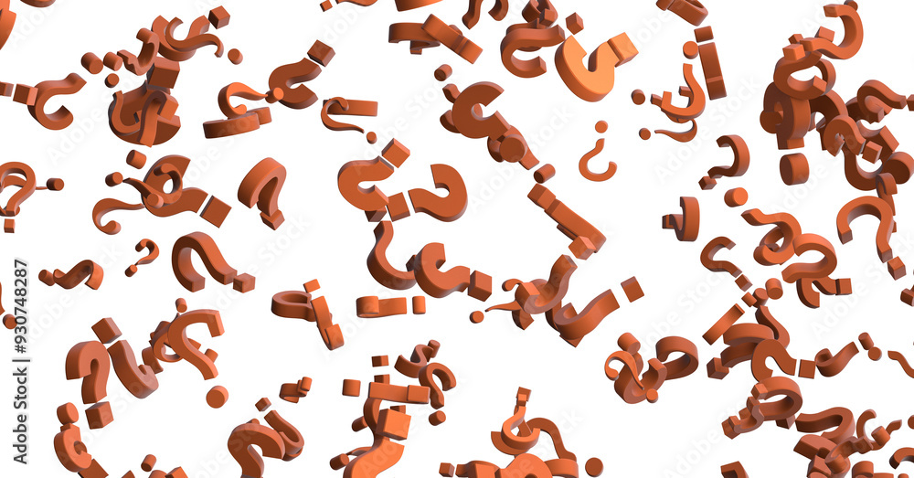 Poster colored question marks background concept