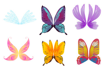 Whimsical Fairy Wings Vector Illustrations