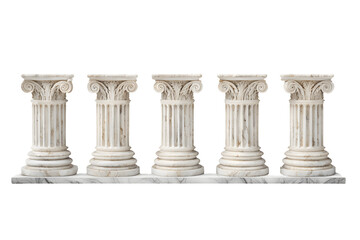 Obraz premium Marble Balustrades and Pillars Isolated on Transparent Background 