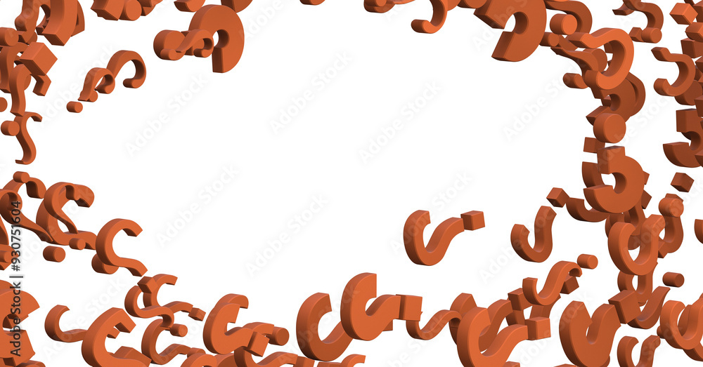 Poster question mark symbols for faq