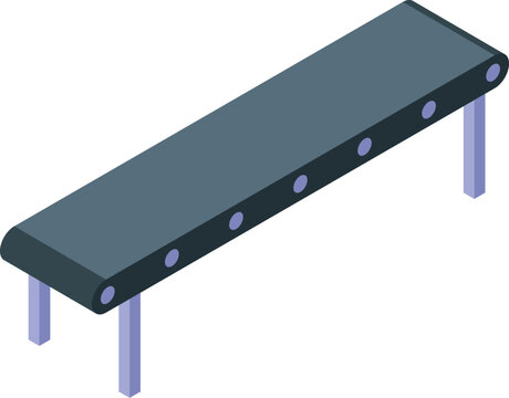 Empty conveyor belt is moving in modern factory, industrial automated equipment