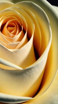 Un Capullo de Rosa Color Blanca Crema Abre su Esplendor