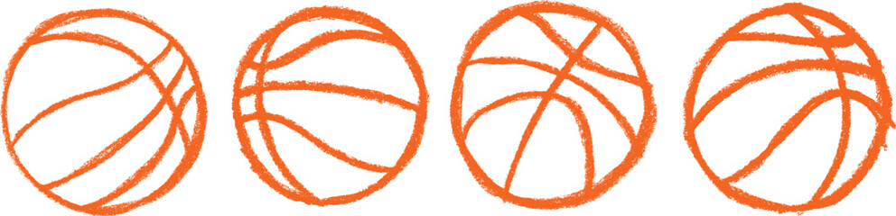 Basketball Chalk Crayon Drawing Icon Set © Grunge Designs