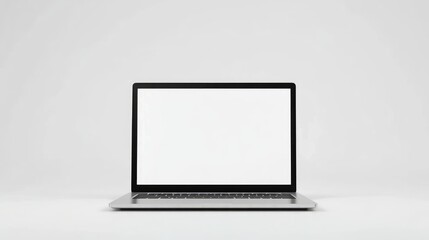 Fototapeta premium Desktop Psd Template. Modern Laptop Screen Mockup on White Background with Clipping Path for Business Technology Design