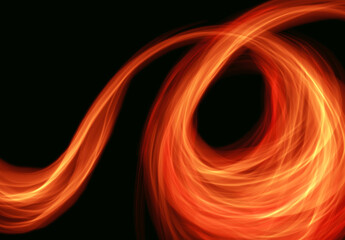 Dynamic Fiery Abstract Swirl Light Streaks Background