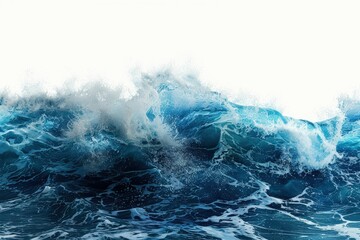 Naklejka premium The ocean is calm and peaceful, with only a few waves breaking on the shore, generative ai image