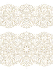 Golden  beige ornament, border vector pattern, ornamental laced design