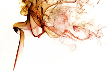 Colorful smoke swirls and twists on a white background contrast © Aldona