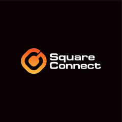 Obraz premium Square connect innovative logo design vector template editable 
