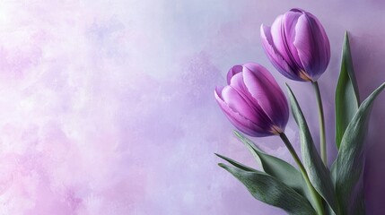 Obituary Template. Botanical Floral Design for Memorial and Funeral Invitation Card in Purple Tone