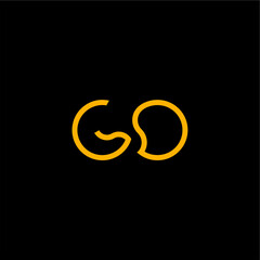 Letter GO typography logo design vector template editable 