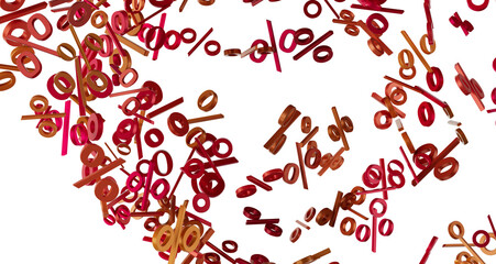 Sales icons floating in the air 3D rendering