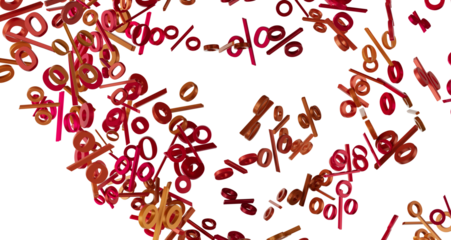 Sales icons floating in the air 3D rendering