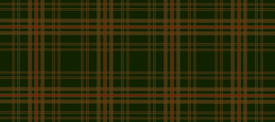 Dark green and brown plaid fabric texture background