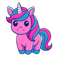 Obraz premium magical creature unicorn sticker for fun and fantasy isolated on white background
