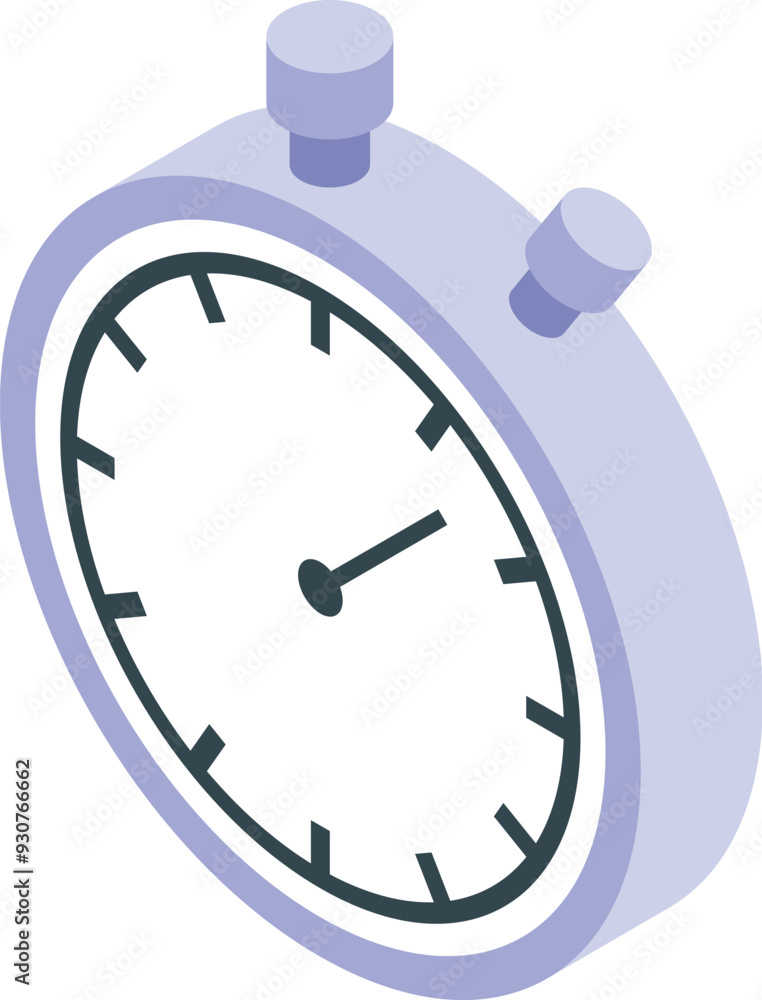 Poster analog stopwatch is showing time passing concept for web design isolated on white background