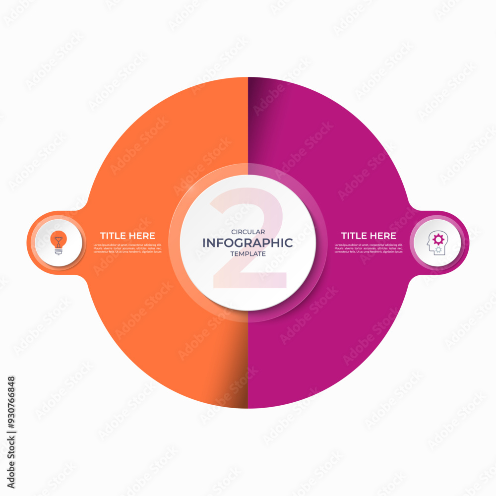 Canvas Prints infographic circle with 2 options, parts. 2-step vector template for business infographics. process 