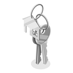 3D Isometric Flat Vector Illustration of Key Sets Collection, Keys with Accessories. Item 4