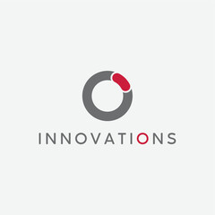 Innovations round circle letter o logo design vector template editable 