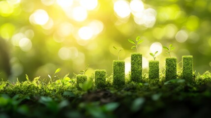 Obraz premium Eco-friendly financial growth chart made of
