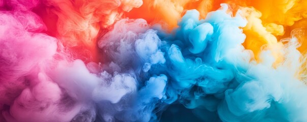 Colorful clouds of smoke in abstract background