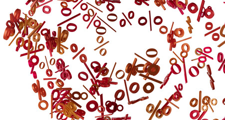 Sales icons floating in the air 3D rendering