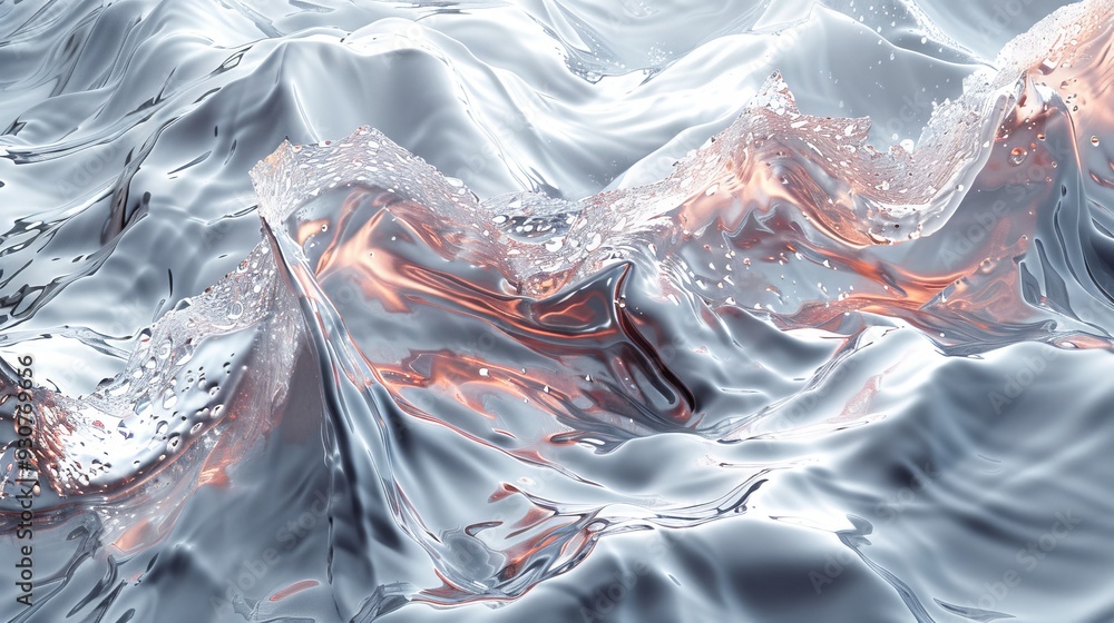 Poster depict torn plastic wrap with abstract shapes and textures, creating