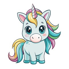 Naklejka premium magical unicorn sticker with a lighthearted and cute charm isolated on white background
