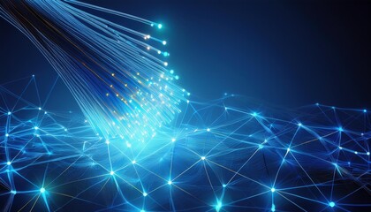 fiber optic cable show connectivity, high-speed internet background	
