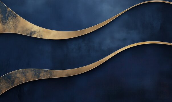 A blue background with gold accents, creating a luxurious and elegant atmosphere. The gold elements are arranged in a way that adds depth and dimension to the scene, making it visually appealing