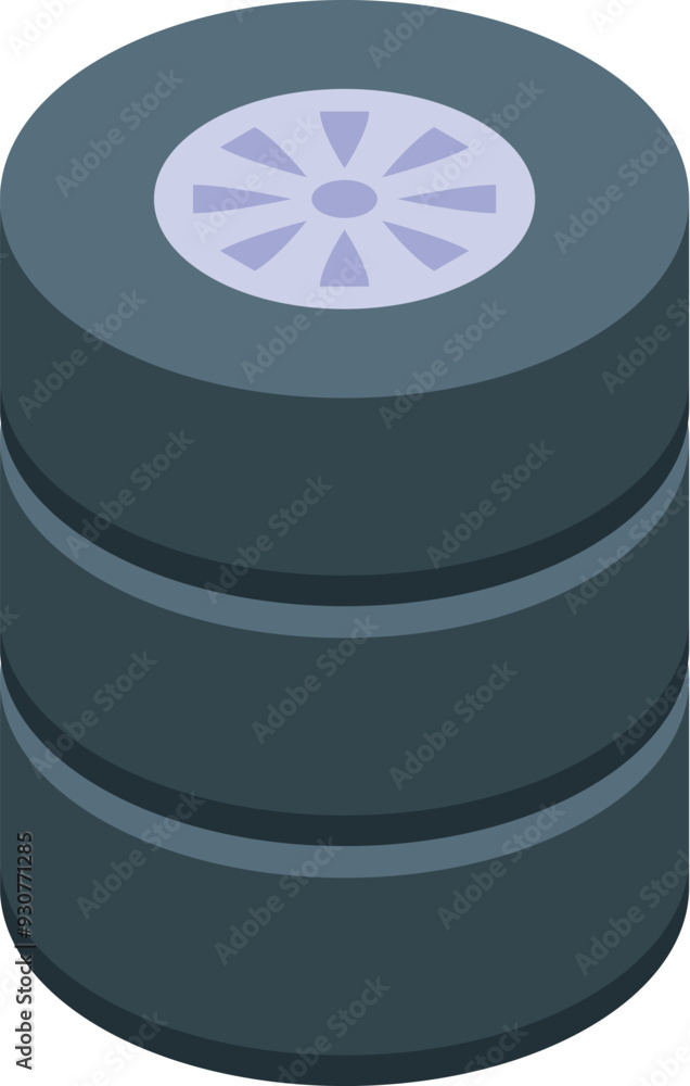 Poster big data storage system is being represented by a tire and disk drive, data protection concept