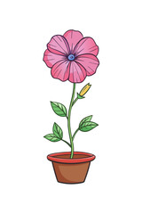 Elegant Petunia Flower Vector Illustration - SVG, Cricut Files, Vector Clipart & T-Shirt Graphics