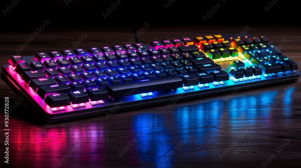 Poster explore the whimsical charm of a keyboard adorned with a special colorful key, adding a playful touc