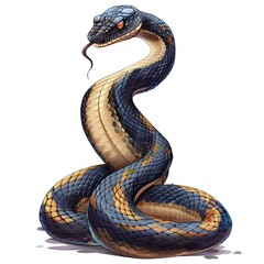 Fototapeta premium Cobra king fantasy animal cartoon isolated whitebackground