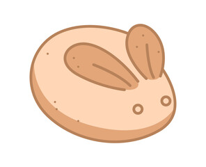 Vector Rabbit Manju. Traditional japanese food. Isolated on white background.