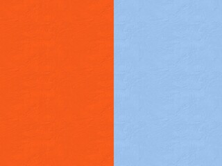 Abstract two-toned background with a bright orange side and a light blue textured side.