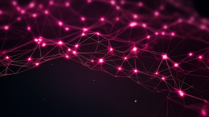 Fototapeta premium Abstract representation of a network with glowing nodes and interconnected lines.
