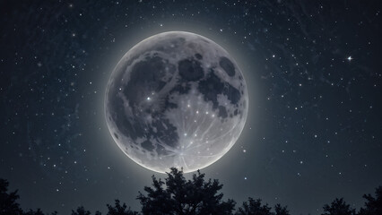Naklejka premium moon and stars at night